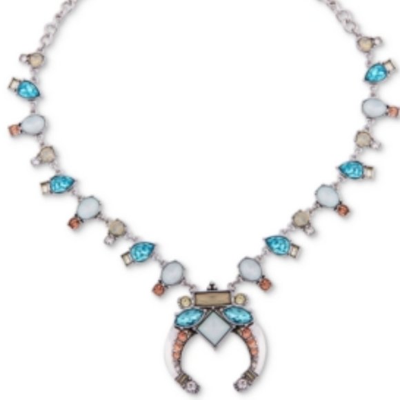 Silver-Tone Multi-Stone Statement Necklace By Guess - Picture 1 of 2